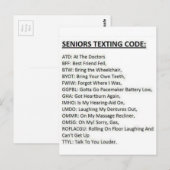 Senioren-Textnachrichten-Code Postkarte (Vorne/Hinten)