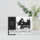 Seniorenfunk-Operator Black Silhouette QSL-Karte Postkarte (Stehend Vorderseite)