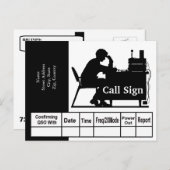 Seniorenfunk-Operator Black Silhouette QSL-Karte Postkarte (Vorne/Hinten)