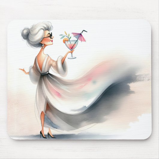 Seniorinnen mit Party Drink Mousepad (Vorne)