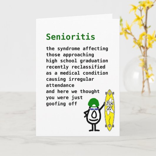 Senioritis Karte (Gelbe Blume)