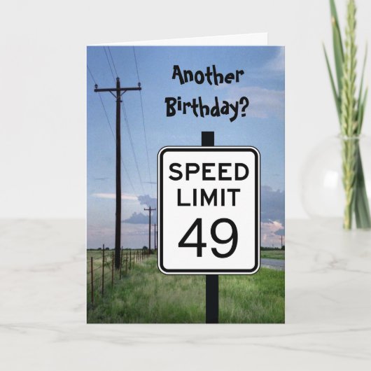 Seniors Card - Another Birthday? speed limit sign Karte (Vorderseite)