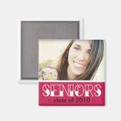 SENIORS Custom Abschluss Keepake Magnet (pink) (Vorderseite/Rückseite)