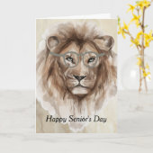 Senior's Day mit Watercolor Lion Karte (Gelbe Blume)
