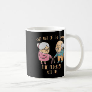 Seniors Zuhause Caregiver Funny Ältere Krankenpfle Kaffeetasse