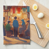 Senja di Warung Kopi  Geschirrtuch (Viertel Falte)