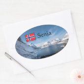 Senja Norwegen Ovaler Aufkleber (Umschlag)