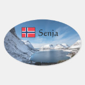Senja Norwegen Ovaler Aufkleber (Vorderseite)