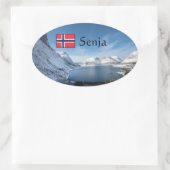 Senja Norwegen Ovaler Aufkleber (Tasche)