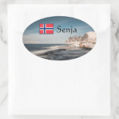 Senja Norwegen Ovaler Aufkleber (Tasche)