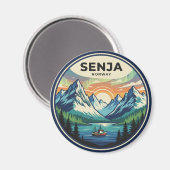 Senja Norwegen Reise Magnet (Vorderseite/Rückseite)
