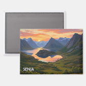 Senja Norwegen Reise Magnet (Vorderseite/Rückseite)