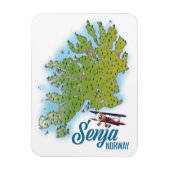 Senja Noway Inselkarte Magnet (Vertikal)