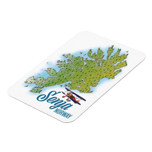 Senja Noway Inselkarte Magnet (Linke Seite)
