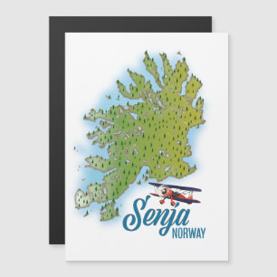Senja Noway Inselkarte Magnetkarte
