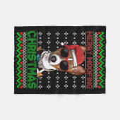Senji Dog Funny Merry Woofing Weihnachten Fleecedecke (Vorderseite (Horizontal))