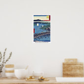 Senju große Brücke durch Ando, Hiroshige Ukiyoe Poster (Küche)