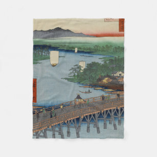 Senju Große Brücke über Sumida Fluss Japan Ukiy Fleecedecke