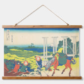 Senju in Musashi Hokusai Ukiyo-e japanische Kunst Wandteppich Mit Holzrahmen (Vorne)