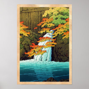 Senju-Wasserfall, Akame Hasui Kawase shin hanga Ku Poster