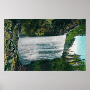 Senken Sie Brautschleier-Fälle auf Colubia Fluss Poster