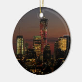 Senken Sie NYC Skyline: World Trade Center im Rot Keramik Ornament (Links)