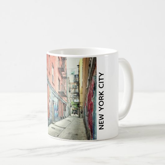 Senken Sie Ostseiten-Graffiti, New York City Kaffeetasse (VorderseiteRechts)