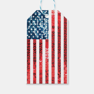 senkrechte amerikanische Flagge Geschenkanhänger