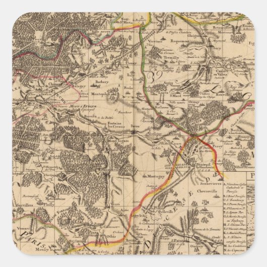 Senlis France Quadratischer Aufkleber (Vorderseite)