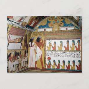 Sennedjem und seine Ehefrau gegenüber einem naos Postkarte