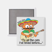 Señor Gato Cartoon Cat Playing Guitar Singing Magnet (Vorderseite/Rückseite)