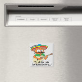 Señor Gato Cartoon Cat Playing Guitar Singing Magnet (In Situ (Geschirrspüler))