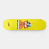 Senor Gato Cartoon Cat w/Trucker Cap Pizza Skateboard (Horizontal)