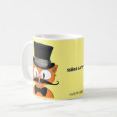 Señor Gato Cartoon Mustache Cat Top Hat Bow Krawat Kaffeetasse (Vorderseite Links)