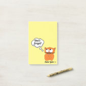 Señor Gato Cartoon Mustache Cat "Vergiss nicht!" Post-it Klebezettel (Auf Schreibtisch)