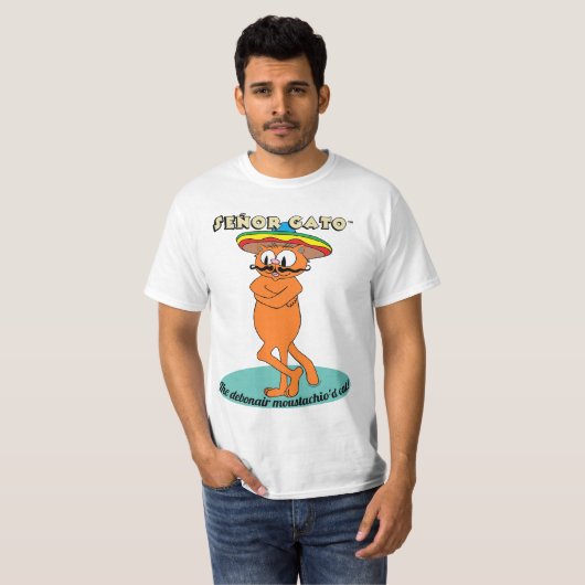 Señor Gato™ Die Debonair Moustachio'd Cat! T-Shirt (Vorne ganz)