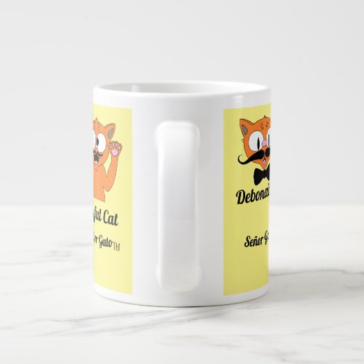 Señor Gato Five Images Niedlich Mustache Cat Jumbo-Tasse (Rückseite)