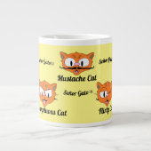 Señor Gato Five Images Niedlich Mustache Cat Jumbo-Tasse (Vorderseite)
