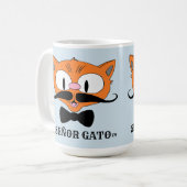 SEÑOR GATO Handlebar Mustache Chat Kaffeetasse (Vorderseite Links)