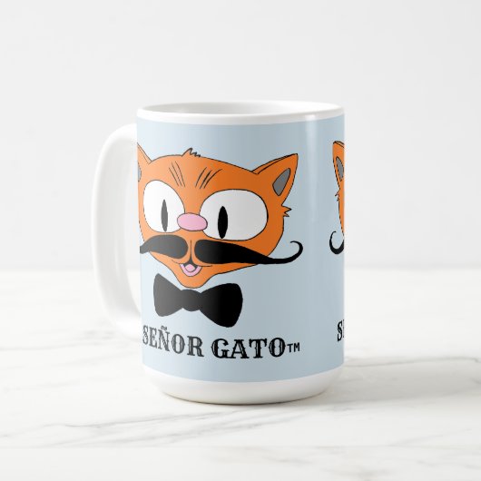 SEÑOR GATO Handlebar Mustache Chat Kaffeetasse (Vorderseite Links)