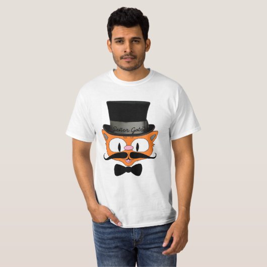 Señor Gato™ Handlebar Mustache Katze mit Top Hat (Vorne ganz)