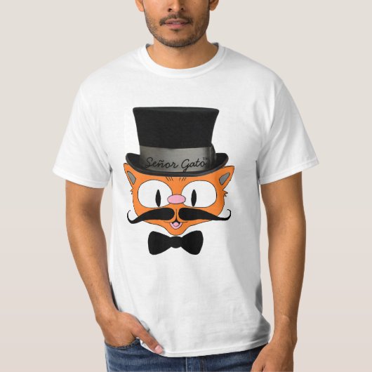 Señor Gato™ Handlebar Mustache Katze mit Top Hat (Vorderseite)