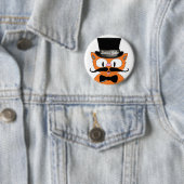 Señor Gato™ Schnurrbart Oberhut und Fliege Katze Button (Beispiel)