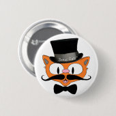 Señor Gato™ Schnurrbart Zylinder und Fliege Katze Button (Vorne & Hinten)