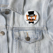 Señor Gato™ Schnurrbart Zylinder und Fliege Katze Button (Beispiel)