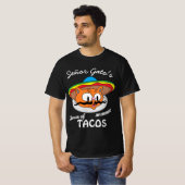 Señor Gato's House of Tacos Mexican Cartoon Cat T-Shirt (Vorne ganz)