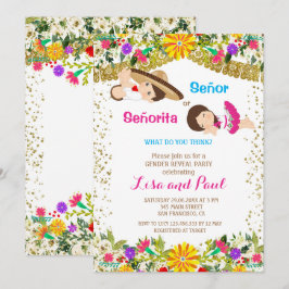 Señor oder Señorita Fiesta Gender Reveal Einladung