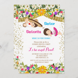 Señor oder Señorita Fiesta Gender Reveal  Einladung