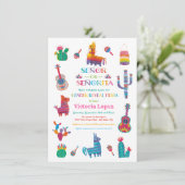 Señor oder Señorita Gender Reveal Fiesta Baby Show Einladung (Stehend Vorderseite)