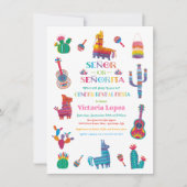 Señor oder Señorita Gender Reveal Fiesta Baby Show Einladung (Vorderseite)